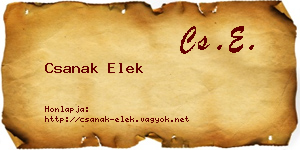 Csanak Elek névjegykártya